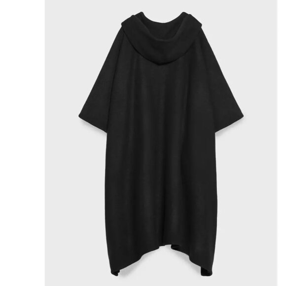 ZARA WOMEN FW23 STEVEN MEISEL WOOL PONCHO BLACK M 8094/006 NEW WITH TAGS $259 - Picture 5 of 7